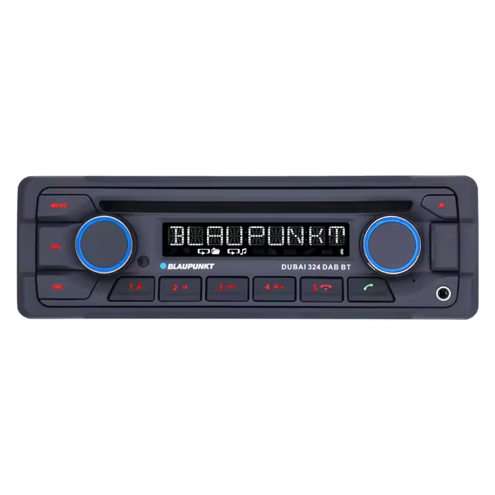 BLAUPUNKT DUBAI 324 DAB BT Autorradio para vehículos de alta resistencia Color Negro, Bluetooth - 1