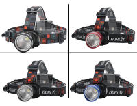 BORUiT RJ-2166Linterna Frontal LED Potente Con Zoom Impermeable Para Camping Y Caza Uso Con Baterías AA Torch De Mano Con Ángulo De Haz De 60° - details 0