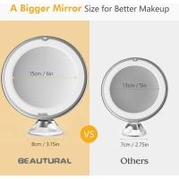 BIT Espejo de maquillaje, aumento de 10 aumentos con LED blanco de luz diurna, espejo de baño iluminado portátil, rotación giratoria de 360 grados y succión con cerradura |PARA - details 4