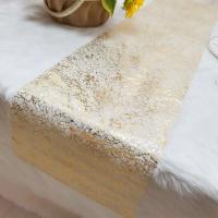 Corredor De Mesa Dorado Con Brillo Metálico Para Cumpleaños Boda Navidad Decoración De Mesa Rectangular De Poliéster 100% - details 10