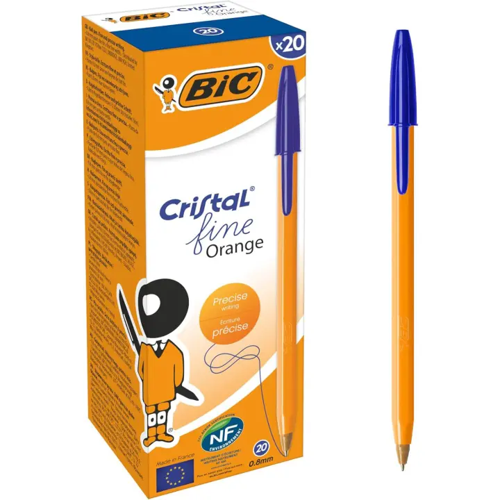 BIC Orange Original Fine Bolígrafo Punta Fina 0,8mm Azul (Caja de 20 Uds.) - 1