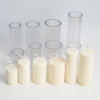 Molde De Vela Cilíndrica Para DIY Con Rayas Plástico Duradero Y Fácil De Librar Para La Fabricación De Velas De Forma Cilíndrica Y Topo Plano - details 7