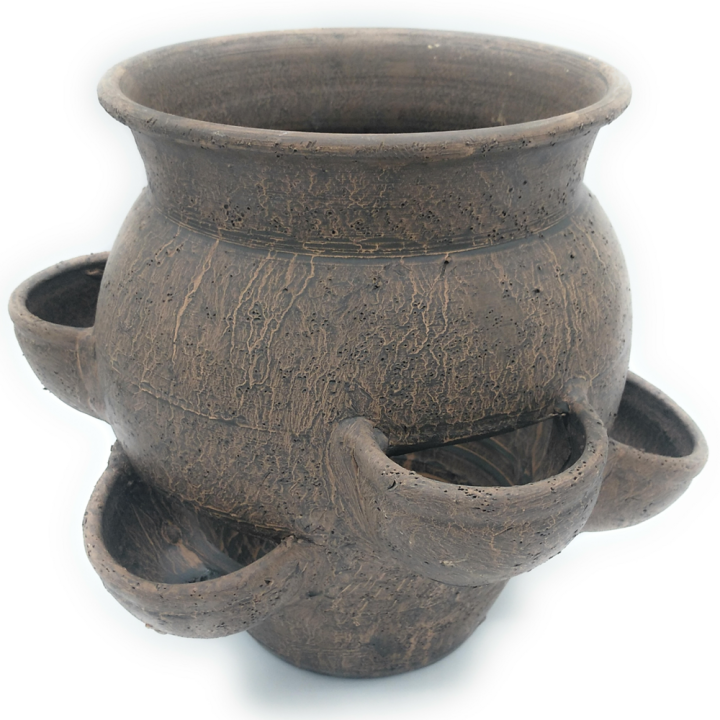 Maceta artesanal fresera de barro rustica exterior e interior 30 cm x 30 cm