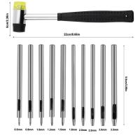 Juego De 10 Herramientas De Perforación De Cuero Con Martillo De Plástico Y Goma 0.5mm-3.5mm Herramientas De Trabajo De Perforación Redonda - details 1