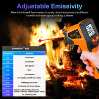 Gancho De Temperatura Infrarroja Handheld Lectura De Temperatura Superficial Con Láser IR Gancho De Temperatura Ajustable Emissivity - details 3