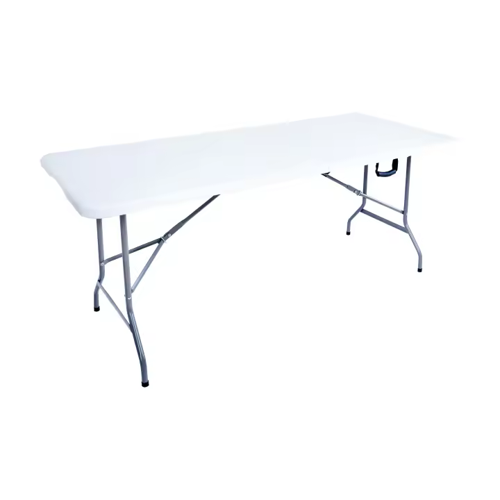 Rebecca Muebles Mesa plegable Blanco Maple HDPE Camping Balcón 74x180x74 - 1