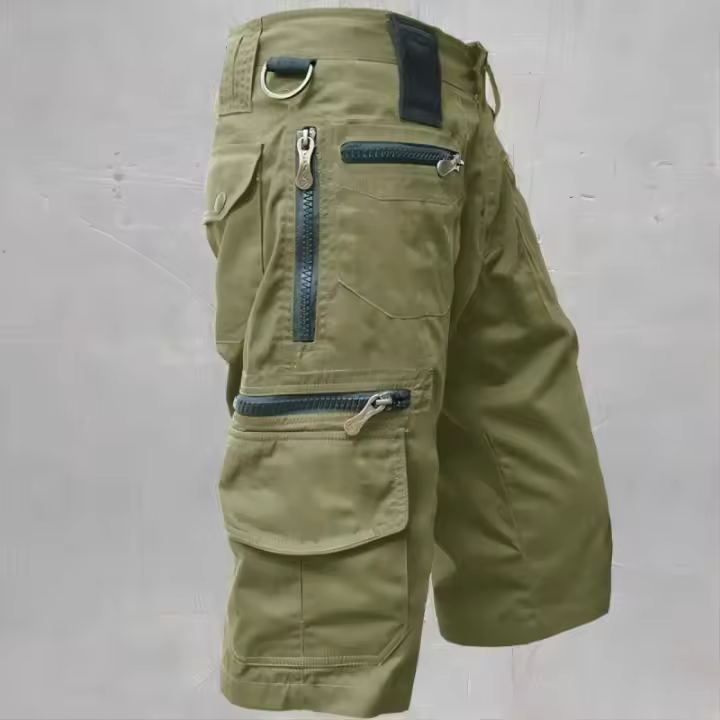Shorts Tácticos Para Hombre Verano Casual Cargo Multibolsillos Cintura Elástica Pantalones De Trabajo Senderismo - 1