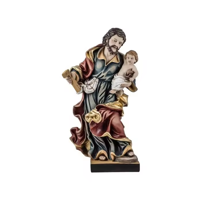 San José figura religiosa 40 cm. imagen en movimiento detalle niño acabo resina color - 1