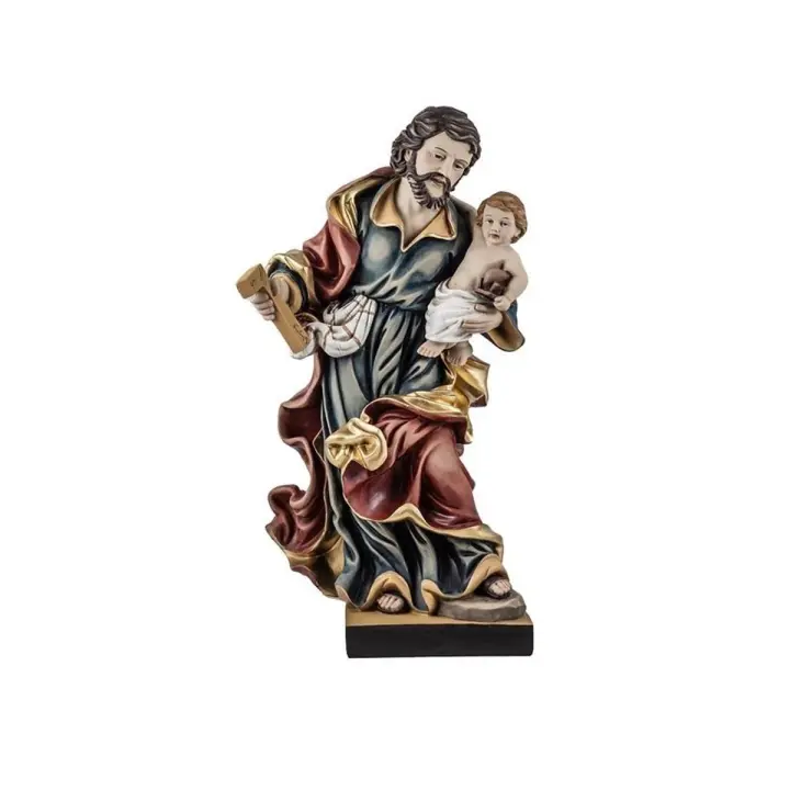 San José figura religiosa 40 cm. imagen en movimiento detalle niño acabo resina color - 1