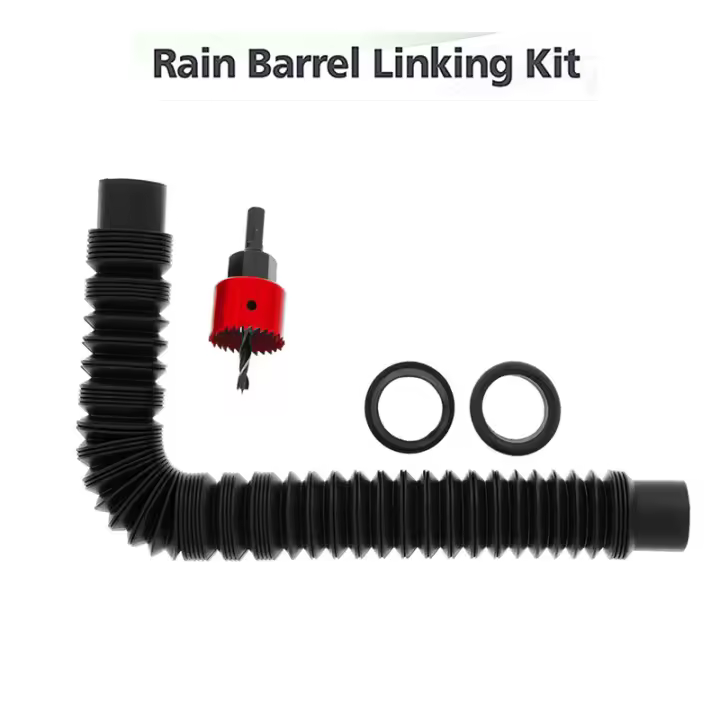 Kit de conector de barril de lluvia para hogar y jardín, conexión de 2 barriles de lluvia, desviador de barril de lluvia - 1