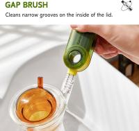 Feliciay 3pcs 3-in-1 Cup Lid Crevice Cleaning Brush,Cleaning Tools for Home Kitchen, Portable Bottle Cleaning Brush,Three colors - details 4