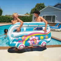 INTEX - Colchoneta hinchable gigante, 178x23x91 cm, Diseño furgoneta hippie, Incluye parche reparación, Estilo retro, Colchonetas de piscina, Hinchables playa, Juguete agua, Flotador - details 1