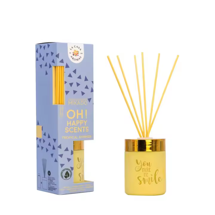 La Casa de los Aromas, Ambientador Hogar Mikado Mensajes OH Happy SCENTS, Tropical Summer, Flutal Citrico 100ml - 1