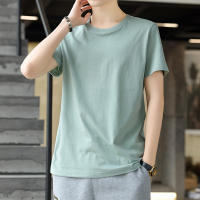Camiseta De Verano Para Hombre Manga Corta Estilo Casual Cuello Redondo Color Sólido Versátil Ligera Y Transpirable - details 1