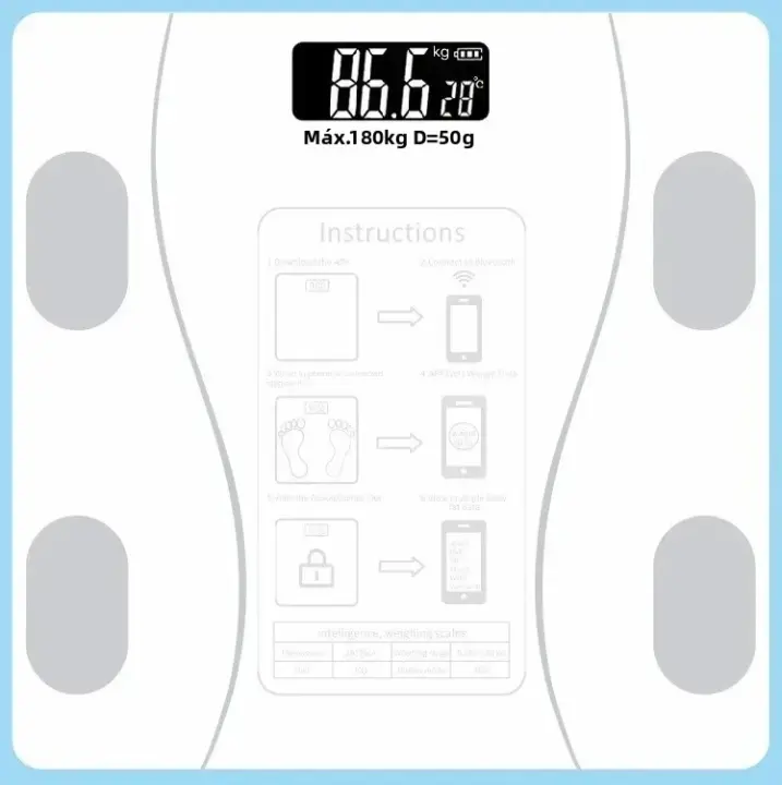 HY Básico De Peso Bluetooth Inteligente Escala Electrónica Para El Hogar - 1