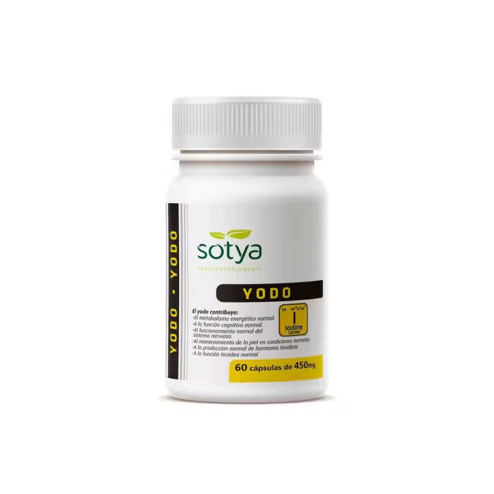 Sotya Yodo 450mg 60 Capsulas - Mineral Yodo - Hormonas Tiroideas - Metabolismo Energético - 1
