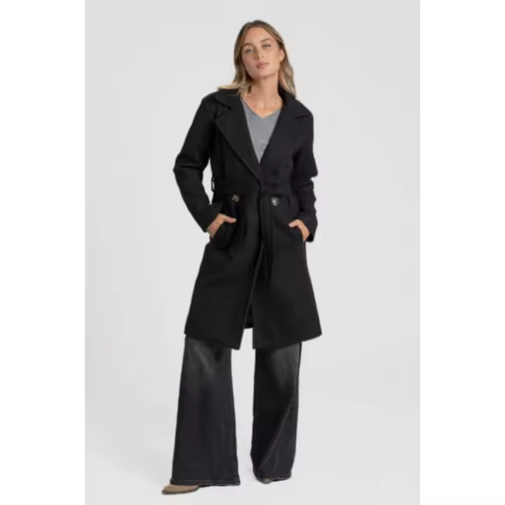 Abrigo de paño con cierre de botones cruzado en varios colores - Armonias - 1