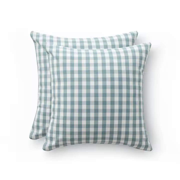 Gamusi Juego 2 Funda Cojín Vichy a cuadros 45x45 - Fundas cojín decorativas sofá con cremallera algodón transpirable y suave - 1