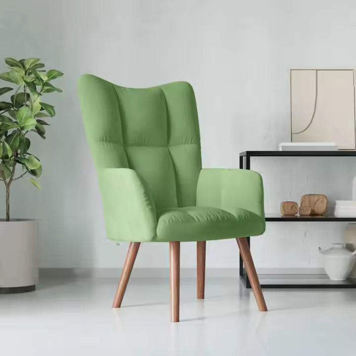 vidaXL Sillón de relax de terciopelo verde claro - 1