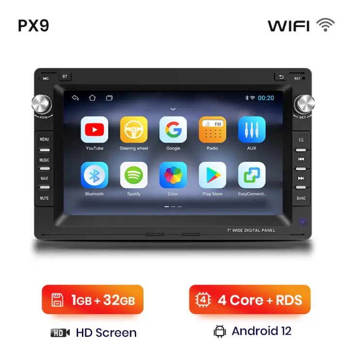 AWESAFE inalámbrico CarPlay Android Auto Radio para VW, Volkswagen, Golf 4, Passat, POLO, Transport, T5, Multivan, Seat, Jetta coche reproductor multimedia GPS 2 din autoradio volante controles RDS Bluetooth - 1