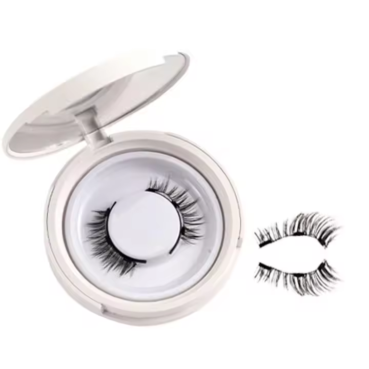 2 pares de pestañas magnéticas Meylora con aplicador, reutilizables, sin pegamento, naturales (naturales) - 1