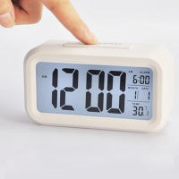 Reloj De Alarma Digital Con Sensor De Temperatura Interior Luz Sensor Desplazamiento De 12/24H Display Retroiluminado Para Dormitorios Escritorio De Oficina - details 11