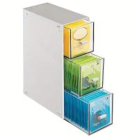 Organizador De Escritorio Transparente Caja De Almacenamiento Plegable Para Maquillaje Té Bolsas De Café Y Suministros De Oficina - details 4