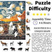 Rompecabezas De Madera Para Adultos Y Niños Juego Interactivo Familiar Rompecabezas De Animales DIY Brains Trainer Dificultad Alta - details 2