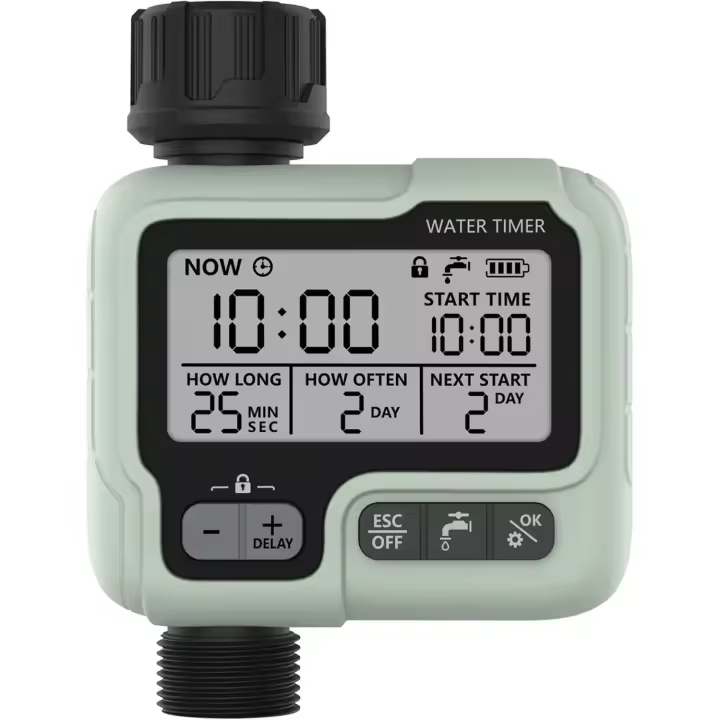 Temporizador de riego Controlador de agua IPX5 Aspersor automático manual a prueba de agua con pantalla LCD grande Fácil instalación para balcón Jardín Macizo de flores Granja al aire libre - 1