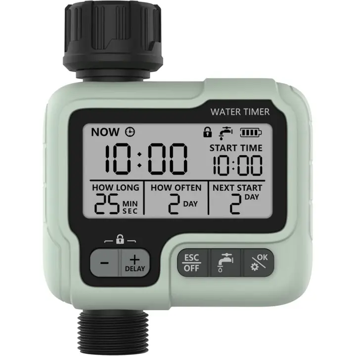 Temporizador de riego Controlador de agua IPX5 Aspersor automático manual a prueba de agua con pantalla LCD grande Fácil instalación para balcón Jardín Macizo de flores Granja al aire libre - 1