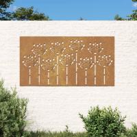 vidaXL Adorno de pared de jardín acero corten diseño flores 105x55 cm - details 0