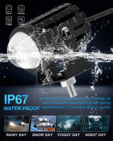 Faros De Moto 12V 24V Luz Trabajo LED Proyector Lente Antiniebla Auxiliar Blanco Amarillo Para Coche - details 9