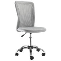 Vinsetto Silla de Oficina de Malla Silla de Escritorio Giratoria sin Brazos con Altura Ajustable Carga 100 kg para Estudio Despacho 43x58x90-100 cm Gris - details 0