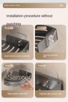 2PCS Organizador De Baño Estante De Ducha Plástico Sin Perforar Accesorios De Baño Estante De Almacenamiento Para Cocina Tipo De Instalación Soporte De Pared - details 28