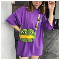 Mochila De Peluche Sapo Triste Pepe Divertida Y Bonita Bolso De Hombro Con Ojos Grandes Y Boca Grande Gran Capacidad Creativa Para Jóvenes - details 12