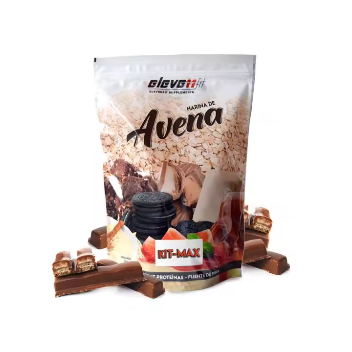 Eleven Fit Harina de Avena / Fuente de Hidratos de Carbono y Proteínas - Ideal para Tortitas - 18 Deliciosos Sabores - Efecto Saciante y Beneficios de Alta Nutrientes Sabor Kitmax 1KG - 1