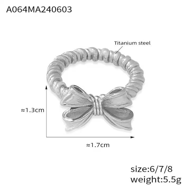 Nueva Moda de Plata y Oro Anillo Abierto girta Arco Mariposa elegant Mujeres Niñas Joyas de GIFT, LA Fashion simple personalidad Arco anillo de Diseño - 1