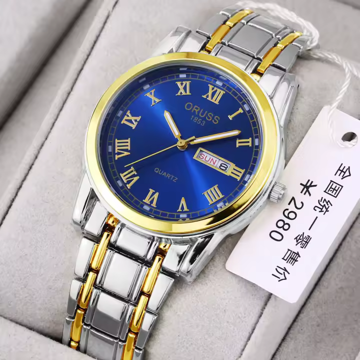 Reloj De Pulsera De Moda ORUSS Para Hombres Acero Inoxidable Resistente Al Agua Luminoso Deportivo Y De Negocios Con Calendario Y Fechas Semanales - 1