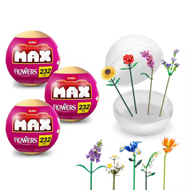Pack de 3 Colección MAX Premium de Bloques de Construcción Flores de ZURU - 1