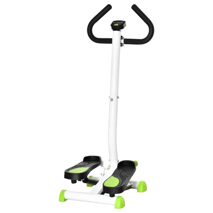 HOMCOM Máquina de Step Stepper Fitness en Casa para Escaleras con Pantalla LCD Manillar y Pedales Antideslizantes Equipo de Ejercicio para Gimnasio Oficina 55x44x108 cm Blanco y Azul - 1