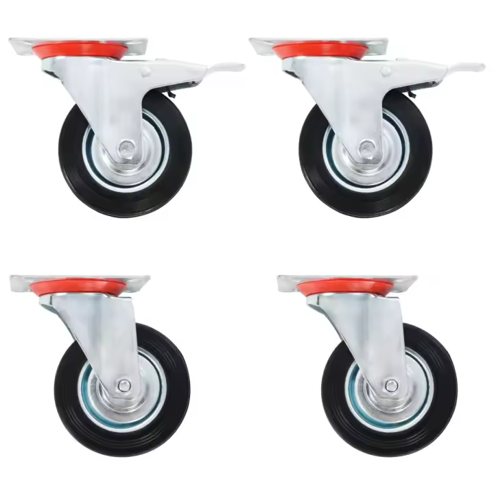 vidaXL Ruedas Giratorias con Diámetro 100mm Manipulación Materiales Mueble Cantidad 4 unidades,  8 unidades,  12 unidades y mas - 1