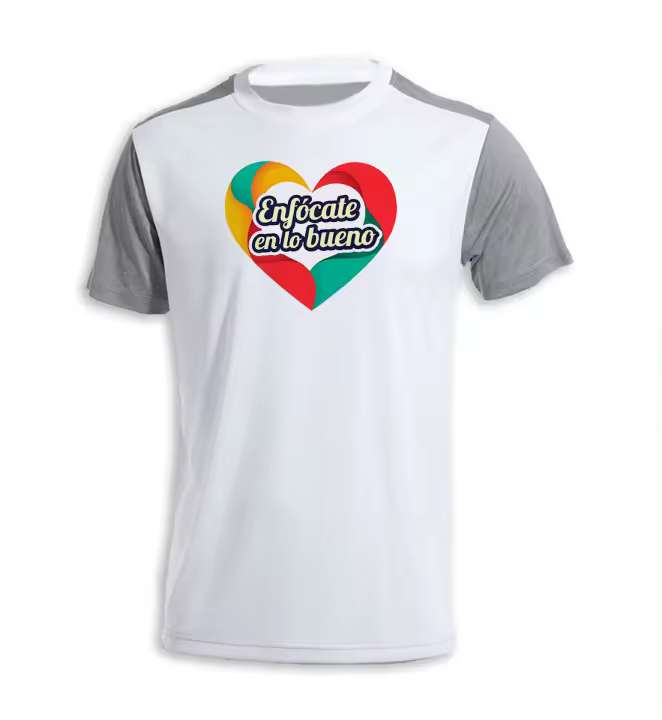 MERCHANDMANIA CAMISETA bicolor frase motivadora psicologia positiva positividad tshirt - 1
