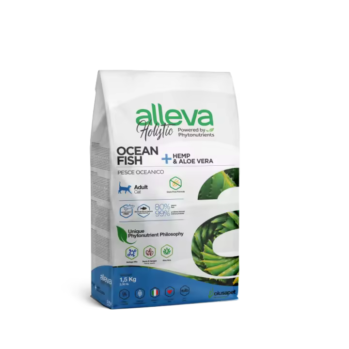 Alleva Holistic para gatos Adultos con Pescado Oceánico +  Aloe Vera - 1