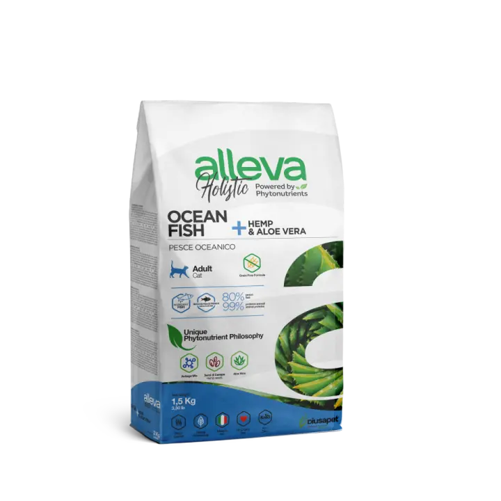Alleva Holistic para gatos Adultos con Pescado Oceánico +  Aloe Vera - 1