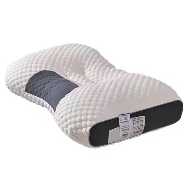 Almohada De Cuello Ortopédica Lavable Núcleo Elástico Alto Protección Para El Cuello Ropa De Cama Para Hotel Y Hogar - 1