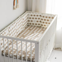 LALA - Ropa de Cama para Cuna de Bebé, ropa de Cama para nuevo nacido, Valla anticolisión para Bebé, Algodón Puro, Cabeza de Oso, 30x30x6, Pieza Entera Lavada. - details 4