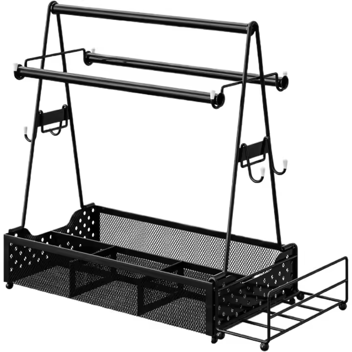 Organizador de utensilios de parrilla, organizador de condimentos de picnic, organizador de herramientas de barbacoa, organizador de almacenamiento de camping con diseño versátil y multiusos para - 1
