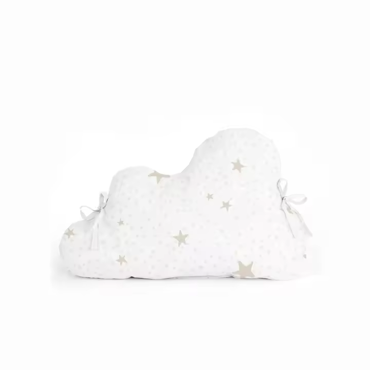 Happyfriday- Little star Chichonera forma 60x40 cm Beige, Protectores de cuna 100% Algodón, calidad de 150 hilos, Fabricado en España - 1