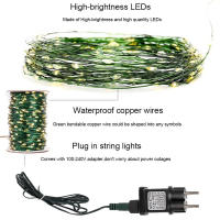Luces De Cadena De Hadas 100/200 LED Para Navidad Y Bodas Decoración Exterior Impermeables Con Control Remoto Para Árbol Calle Y Fiesta - details 1