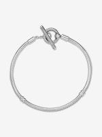 Pandora Moments with Cadena de serpiente y Barra en T - Plata de - details 2